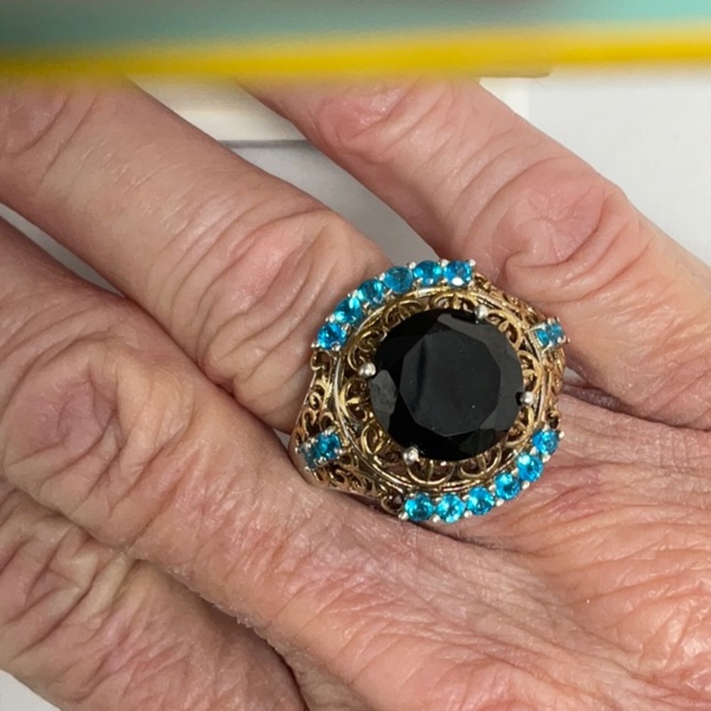 Big Beautiful Solid Sterling Silver Cocktail Ring… - image 6